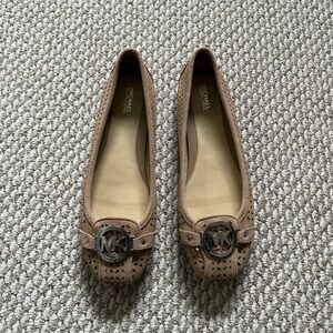 Michael Kors Brown Perforated Loafers